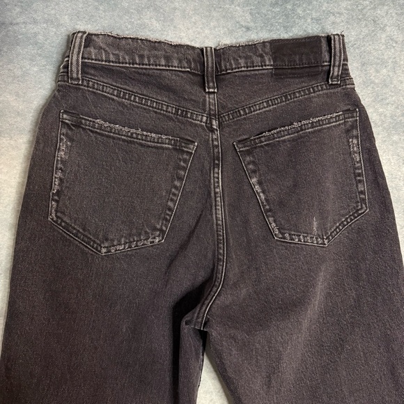 Abercrombie & Fitch Womens Jeans The Dad High Rise Size 26/2 Black Distressed - Picture 9 of 16